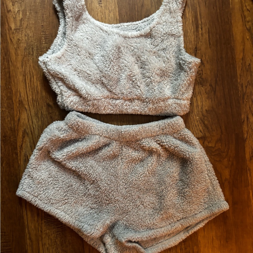Cozy Gray Fleece Sleepwear Set
